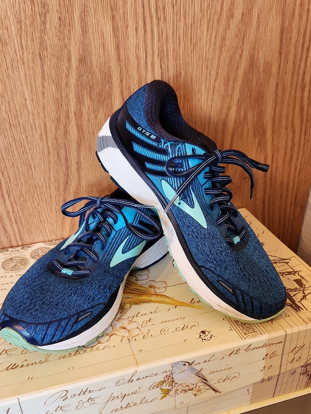 Brooks Adrenaline GTS 18 Pull Blue and Teal Running Shoe